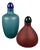 Modern Murano Glass Bottles in Blue, Green & Red by V. Nason & C., 1970s, Set of 2 For Sale