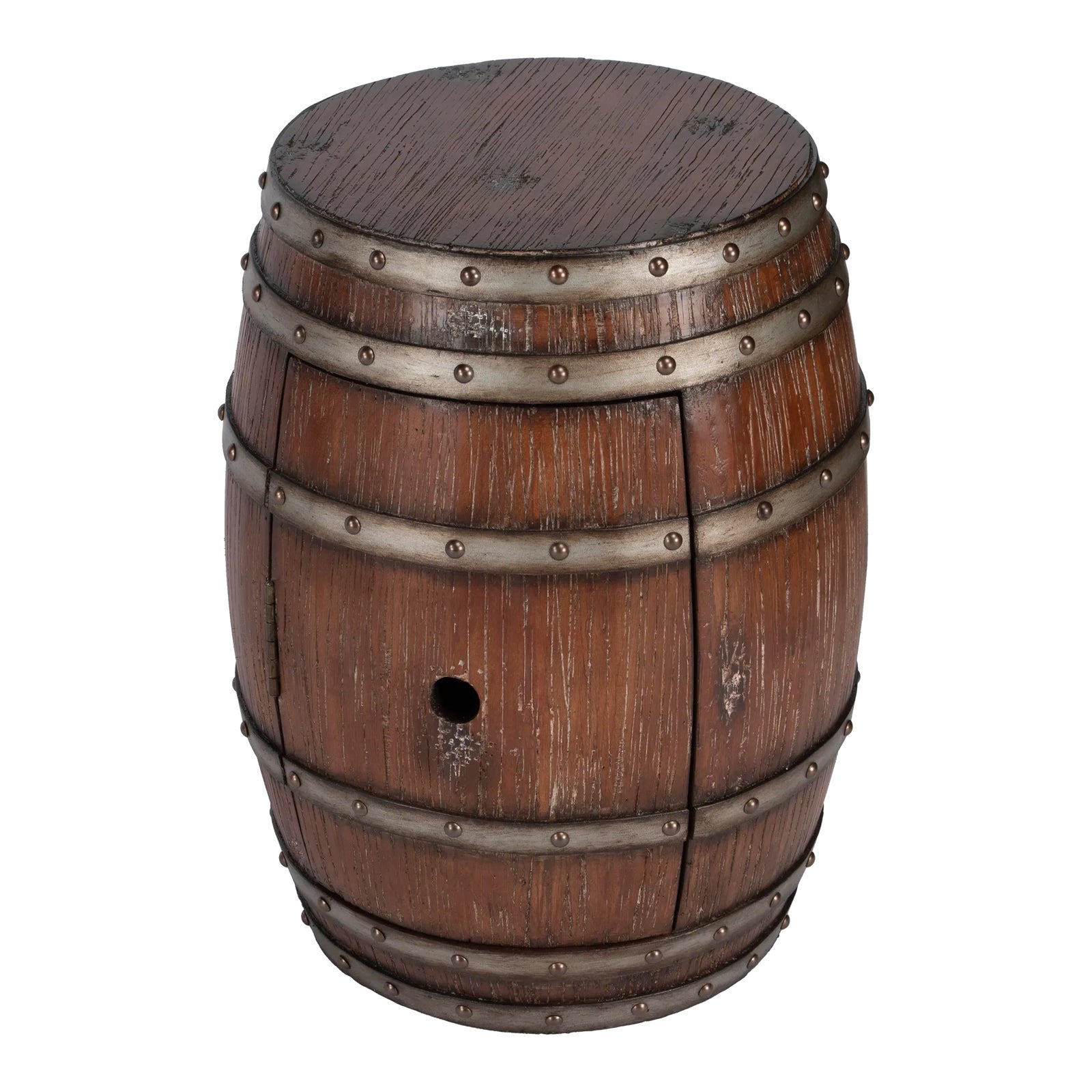 Calumet Rustic Barrel Table, Dark Brown | Chairish