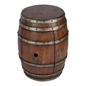 Calumet Rustic Barrel Table, Dark Brown