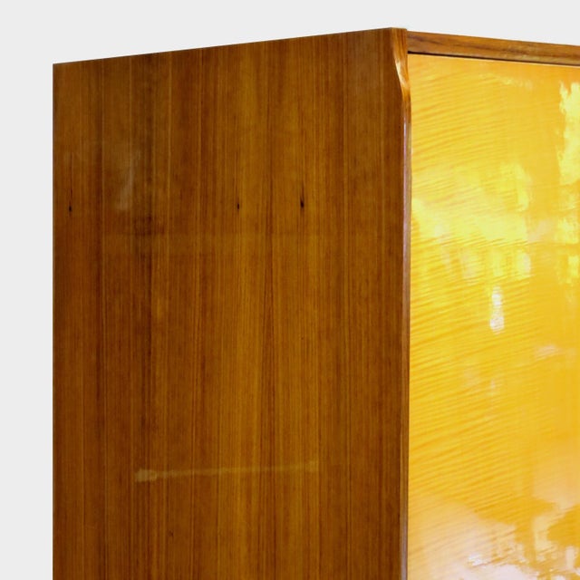 Vintage Mid-Century Modern 5-Door Wardrobe in Flame Maple & Teak, 1960s For Sale - Image 9 of 12
