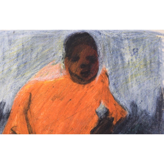 Figurative Track Star - Figurative Portrait of an African American Man in Pastel on Paper For Sale - Image 3 of 7