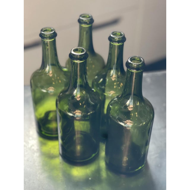 Bubbled Glass Water Bottles, France, 1925, Set of 17 For Sale - Image 12 of 14