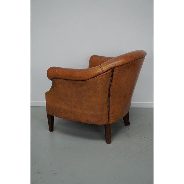 Vintage Dutch Cognac Colored Leather Club Chair For Sale - Image 13 of 16