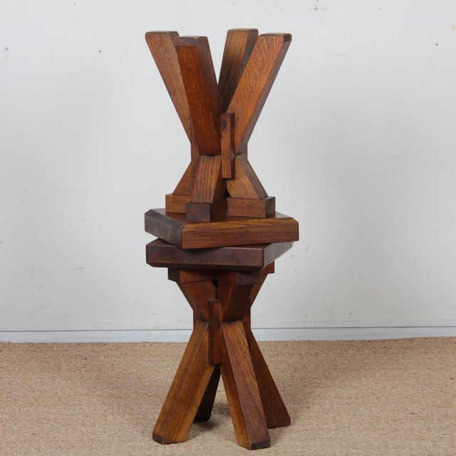 French Oak Stools, 1960, Set of 2 For Sale - Image 6 of 7