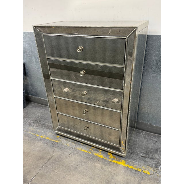 Z Gallerie Omni Mirrored Five Drawer Chest For Sale In San Francisco - Image 6 of 12