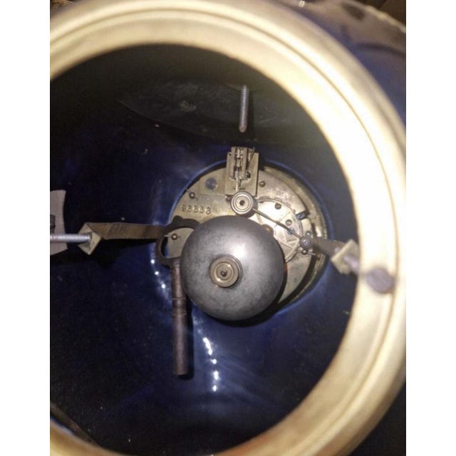 Mantel Clock in Bronze and Ceramic For Sale - Image 11 of 12