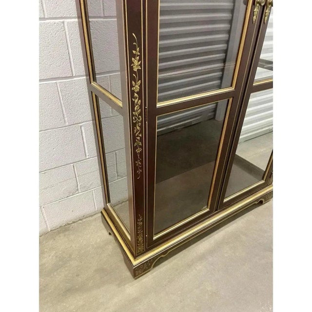 Paint Illuminated Chinoiserie Display Curio Cabinet For Sale - Image 7 of 9