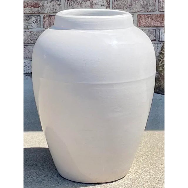 1940s Robinson Ransbottom Large White Pottery Garden Urn Floor Vase Chairish