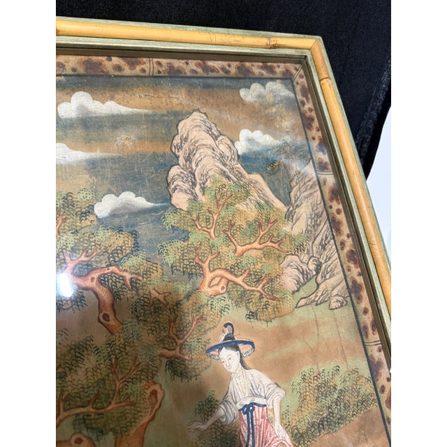 18th Century, Chinese Export Qing Pith Painting of Court Ladies *Stair & Co* For Sale - Image 4 of 12