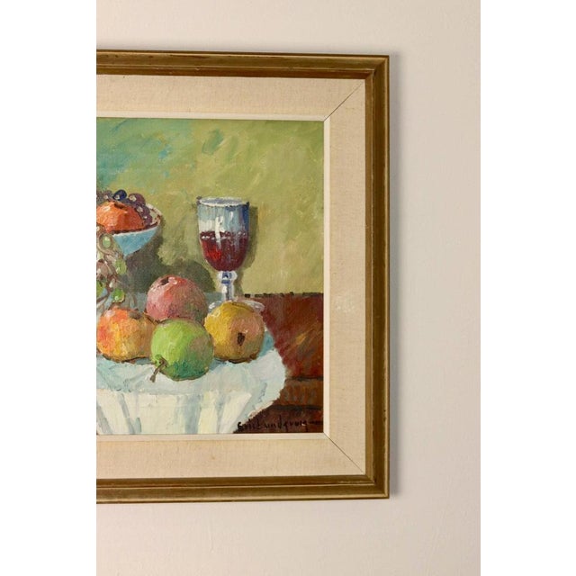 Eric Lundgren, Fruit Bowl, 1920s, Oil on Canvas For Sale - Image 8 of 11