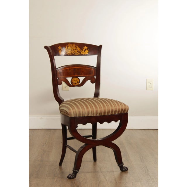 Early 19th Century American American Classical Period Mahogany Side Music Chair For Sale - Image 4 of 13