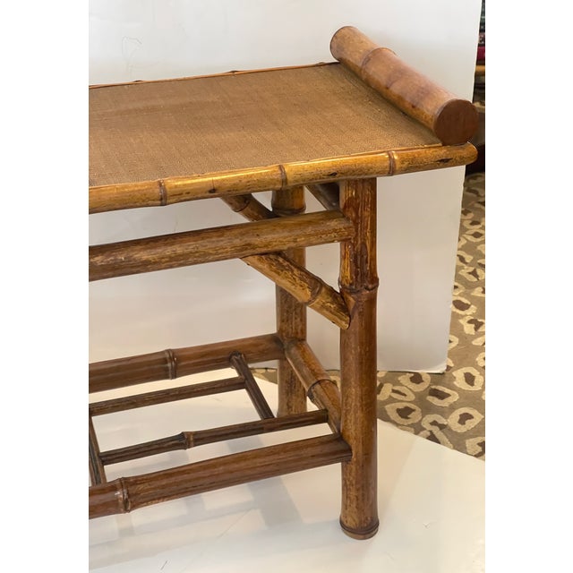 Vintage Bamboo Bench, 1970s For Sale - Image 9 of 16