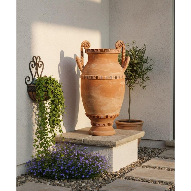 Sculpture Materials Monumental Tuscan Terracotta Volute Krater Urn – Handcrafted in Italy For Sale - Image 7 of 7
