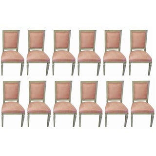 Paint & Gilt Dining Chairs - Set of 12 For Sale