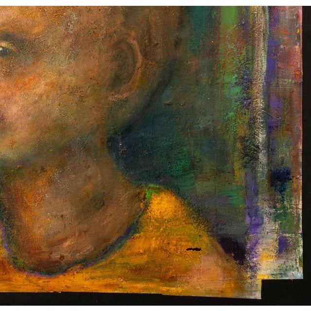 Lesley Kushner Portrait of Young Girl Mixed Media For Sale - Image 4 of 7
