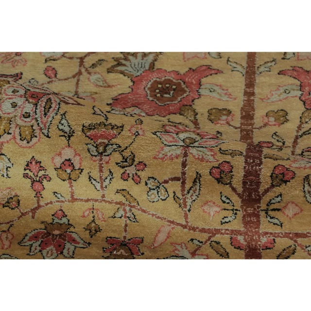 1920s Antique Persian Qum Rug With Central Floral Play in Pastel Hues - Rug & Kilim For Sale - Image 5 of 9