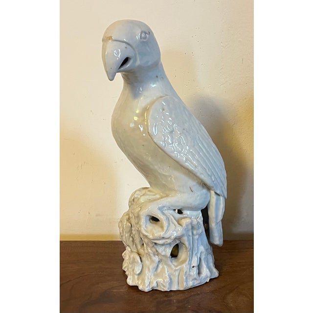 Antique 18th Century Chinese Blanc De Chine White Porcelain Parrot For Sale - Image 15 of 18