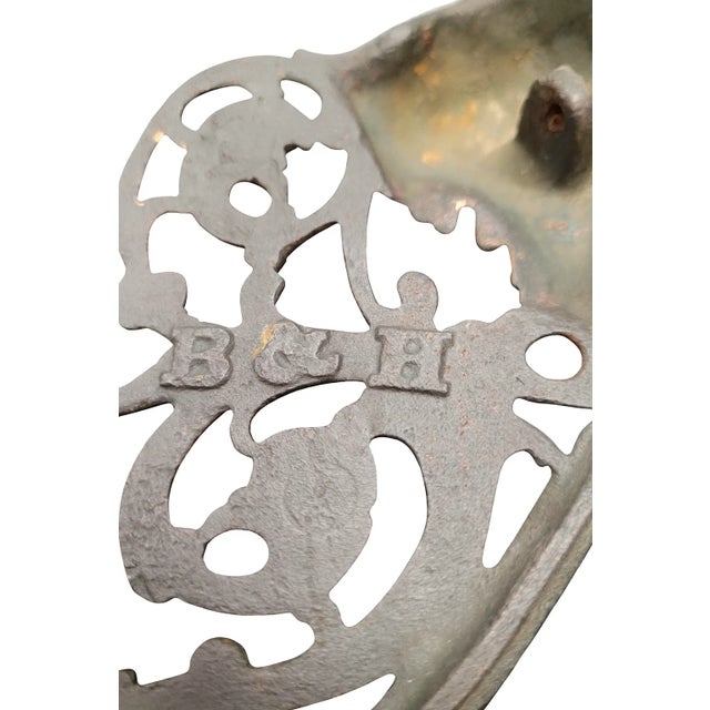 Pair of Antique Victorian Bacchus Mirrors — Ornate Brass Wall & Dresser Set — B&h / p.e. Guerin Style For Sale - Image 12 of 14