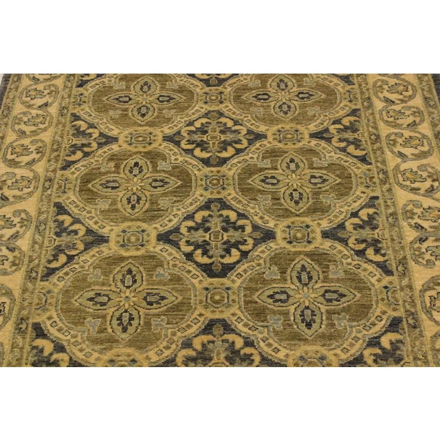 1990s Shabby Chic Kafkaz Bluish Gray/Tan Hand-Knotted Rug - 4'1 X 6'0 For Sale In New York - Image 6 of 8