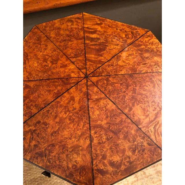 Wood Octagonal Paint Decorated End Table For Sale - Image 7 of 14