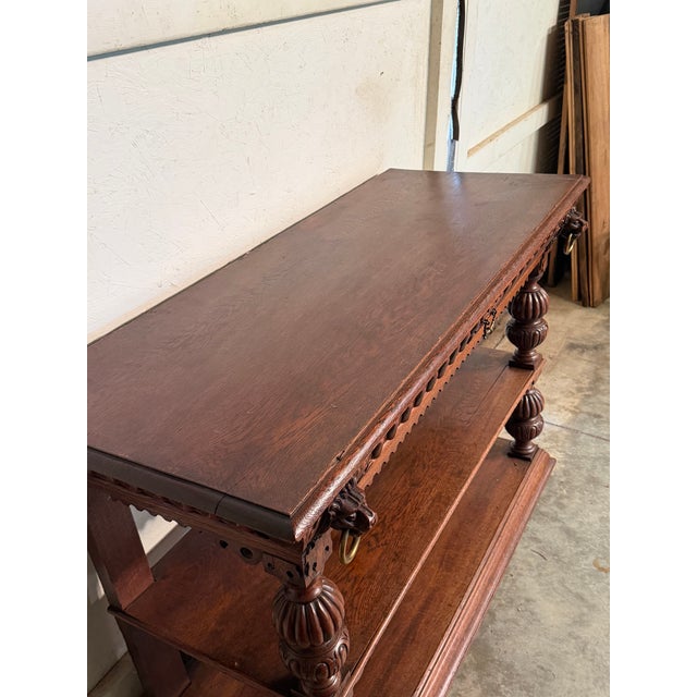 French Antique 1860's Oak French Server For Sale - Image 3 of 11