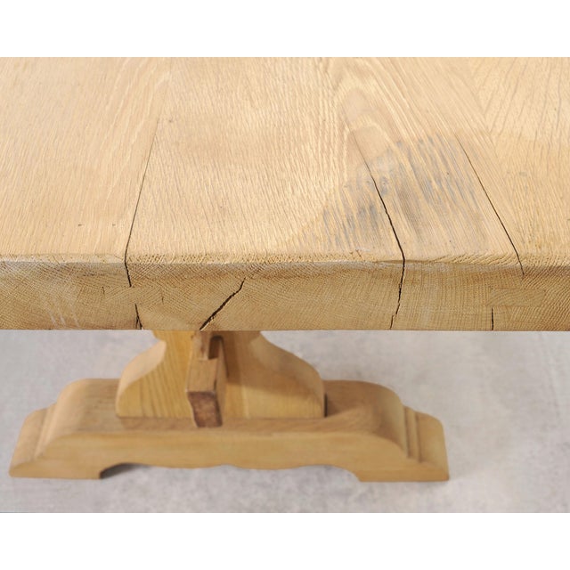 Country French Bleached Oak Farmhouse Dining Table 8.5 Ft For Sale - Image 9 of 18