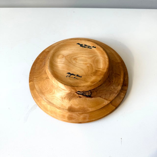 Tan Late 20th Century Lathe Turned Alaskan Birch Bowl For Sale - Image 8 of 8