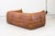 Animal Skin Vintage Two-Seater Togo Sofa with Arms in Brown Pine Leather by Michel Ducaroy for Ligne Roset, 1970s For Sale - Image 7 of 18