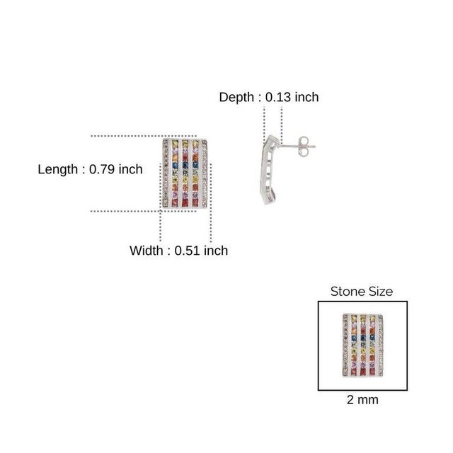 Multi Sapphire Statement Earrings With Diamonds for Her- A Pair For Sale - Image 9 of 11