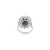 Ink Blue 8.21ctw Deep Royal Sapphire Princess Diana Diamond Cocktail Ring in 18k White Gold Size 5.5 For Sale - Image 8 of 15