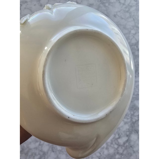 Vintage Chinese Blanc De Chine–Style Lotus Porcelain Bowl With Hallmark For Sale - Image 9 of 10
