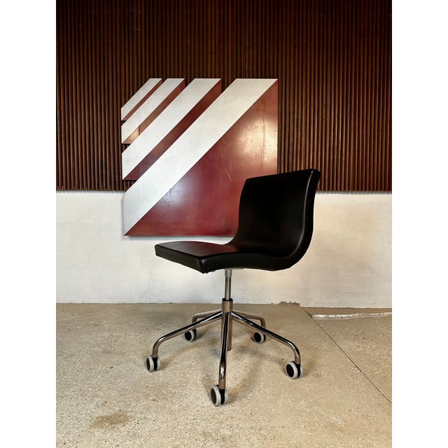 Sala Office Swivel Chair in Black Leather by Pascal Mourgue for Ligne Roset, France, 2000s For Sale - Image 14 of 15