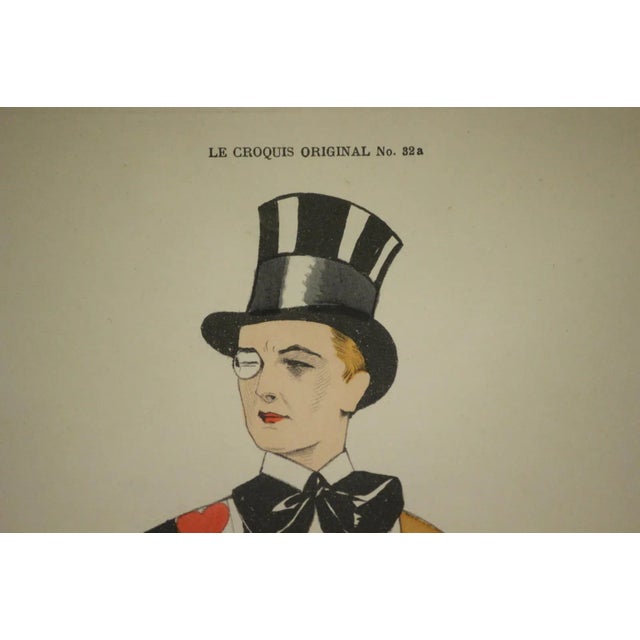 Fabulous print depicting a monocled dandy "Le Viveur" Exquisitely attired in an elegant bespoke jacket c1920/ 30s Art Sz:...