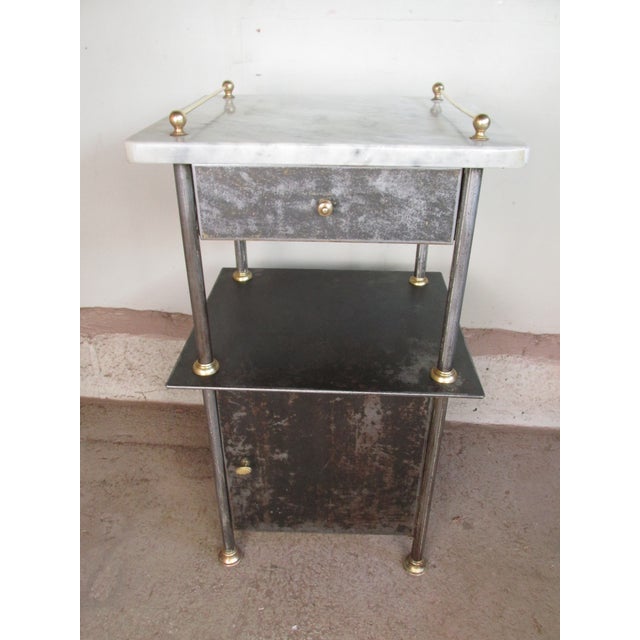 Austrian Steel Jugendstil / Art Nouveau Style Nightstands, Circa 1910, a Pair For Sale - Image 4 of 14