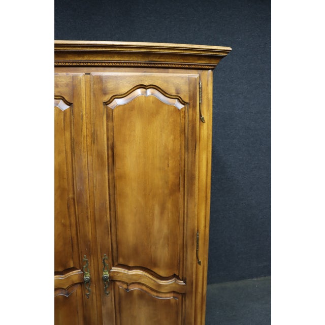 Ethan Allen Cherry French Provincial Linen Press Armoire For Sale - Image 10 of 17