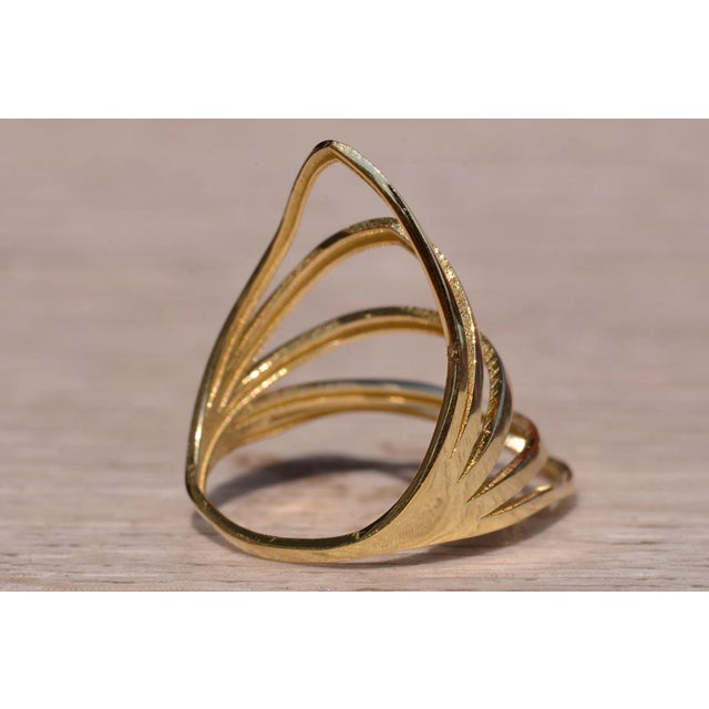 Metal The School Lane: Yellow Gold Cocktail Statement Ring For Sale - Image 7 of 11