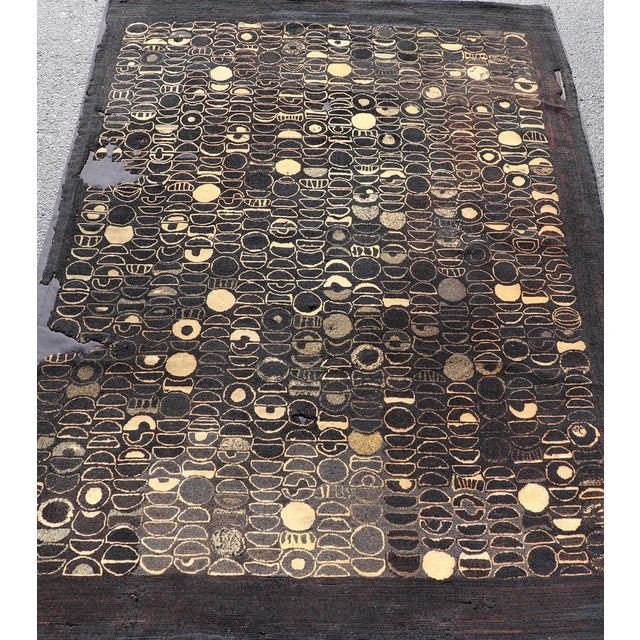 Abstract Early 20 Century American Hooked Rug With Inspired by Modern Art 4'8 X 7'2 For Sale - Image 3 of 16