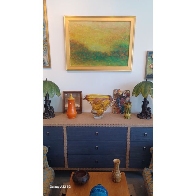 Vintage Framed Oil on Canvas Pontillist Painting Signed For Sale - Image 4 of 4