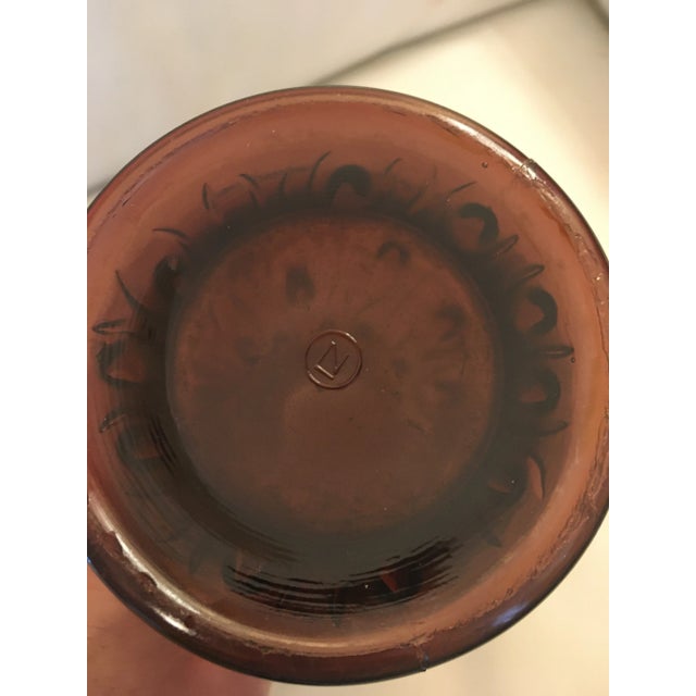 Northwood Carnival Glass Tree Trunk Vase Signed For Sale - Image 4 of 5