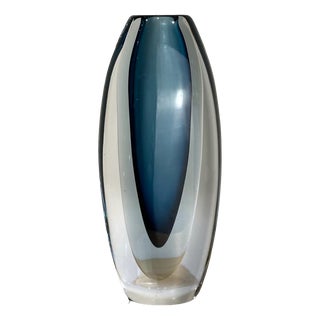Blue Vase by Vicke Lindstrand for Kosta, 1960s For Sale