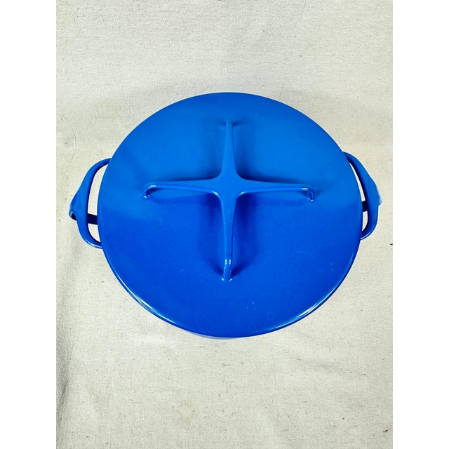 Mid-Century Modern Mid-Century Modern Dansk Kobenstyle Blue Enamel 8-Quart Stock Pot by Jens Quistgaard For Sale - Image 3 of 9