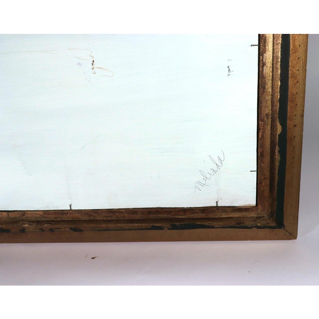 Wood Melinda Kirkpatrick Folk Art Painting of a Whale and Ship, “Whale at Harbor” For Sale - Image 7 of 10