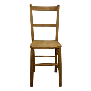 Antique English Pine Ladder-Back Dining Childs Chair For Sale
