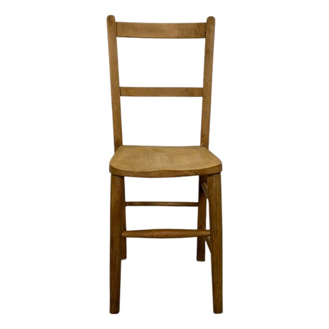 Antique English Pine Ladder-Back Dining Childs Chair For Sale