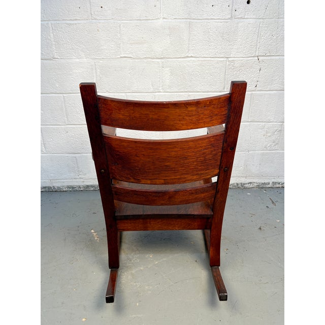 Mid 20th Century Mission Style Rocking Chair in Oak For Sale In New York - Image 6 of 14