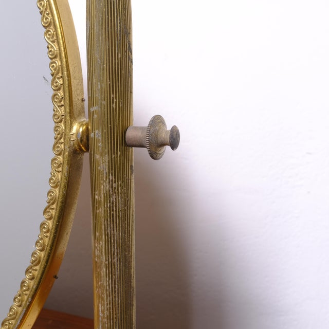 Beige Italian Brass Vanity Mirror, 1950s For Sale - Image 8 of 14
