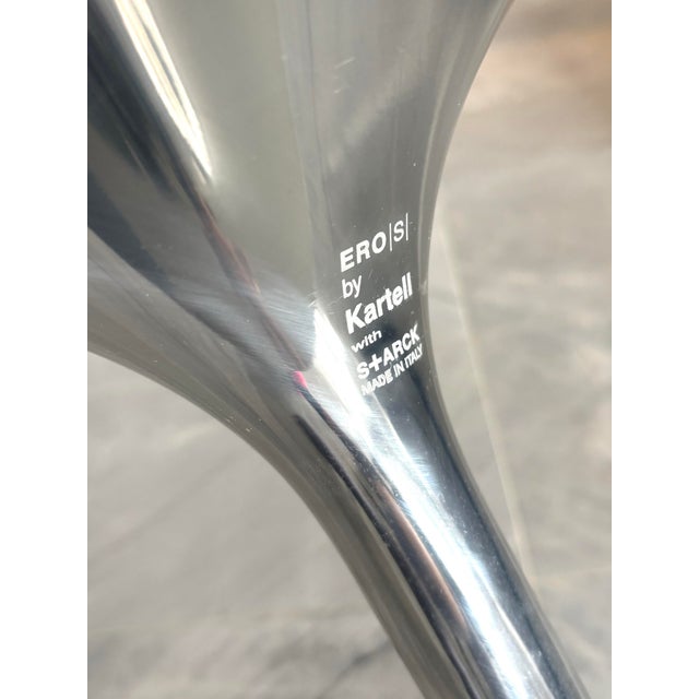 Modernist Ero/s swivel chair by Philippe Starck in clear polycarbonate. Produced in early 2000s. Made in Italy. Some signs...