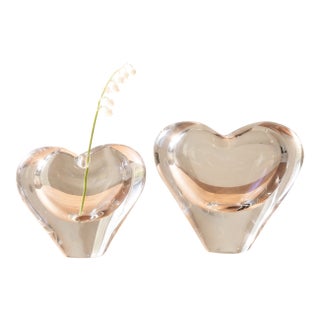 Pair of Vintage Rosenthal Studio-Linie Crystal Heart Solifleur Vases by Michael Boehm For Sale