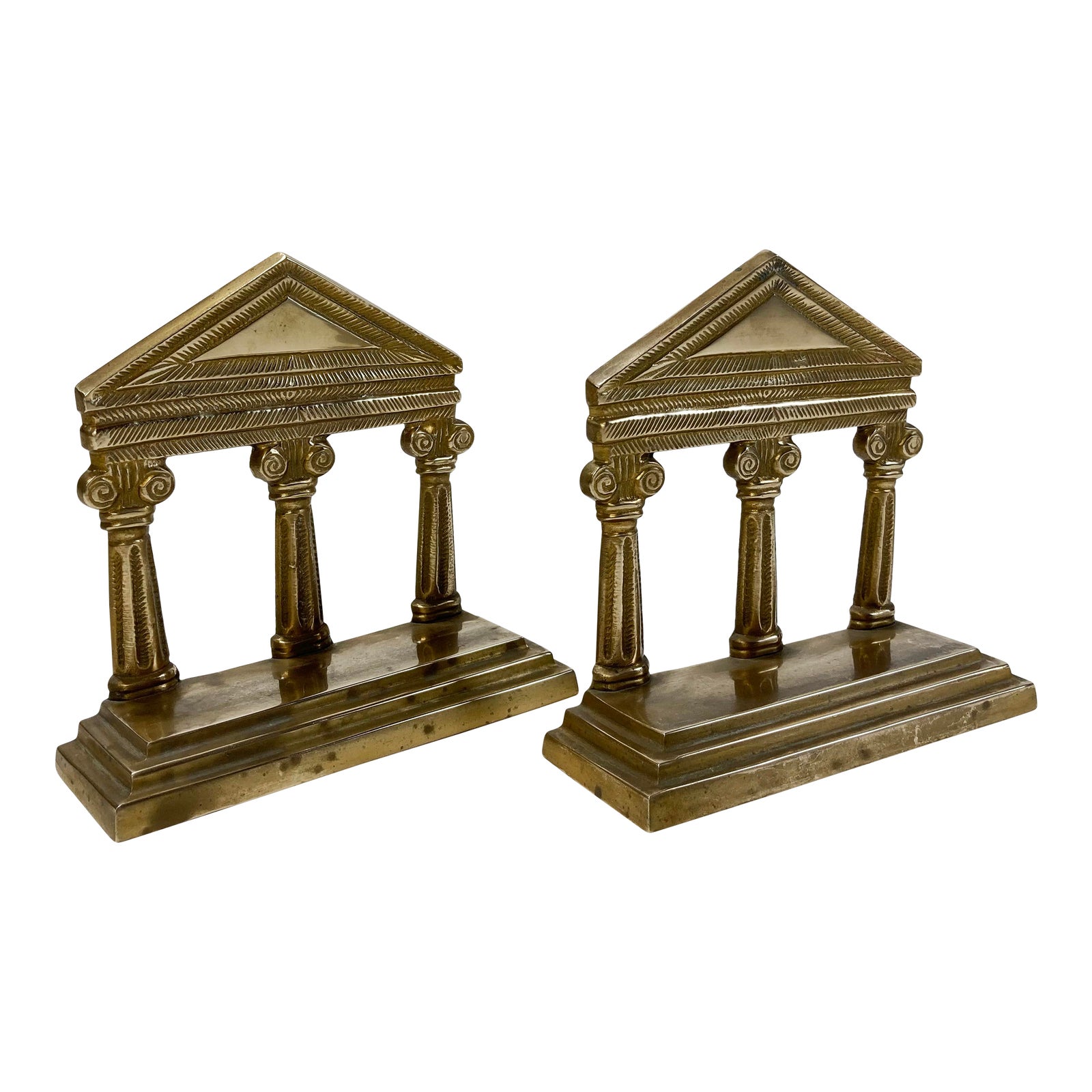 Vintage Brass Greek Ionic Column Bookends, a Pair Chairish
