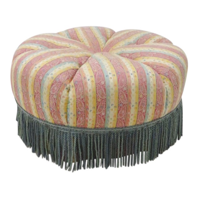 Round Tufted &Tassel Ottoman Chairish